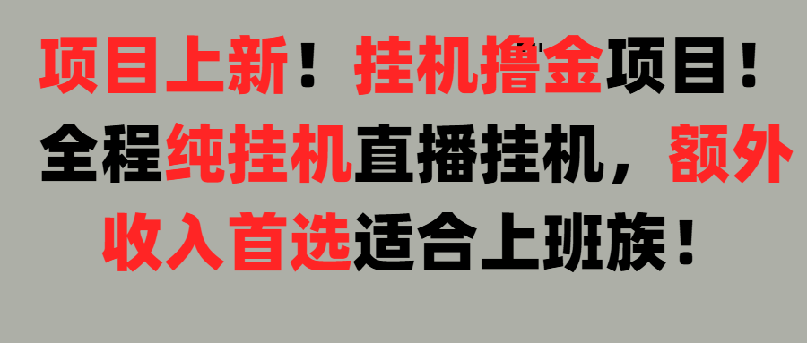 项目上新！挂机撸金项目！全程纯挂机直播挂机，额外收入首选，适合上班族！-让一部分人先富起来默财 创业网