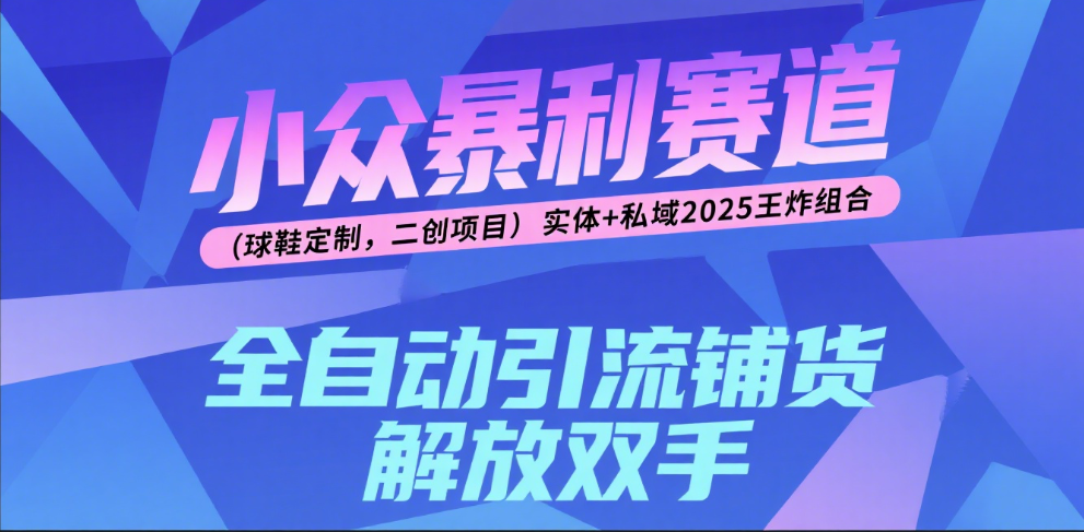 楠—小众暴利赛道（球鞋定制，二创项目）实体+私域2025王炸组合-让一部分人先富起来默财 创业网
