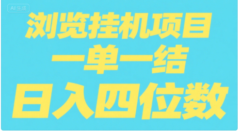 全自动浏览挂机项目（日入四位数，一单一结，纯挂机）-让一部分人先富起来默财 创业网