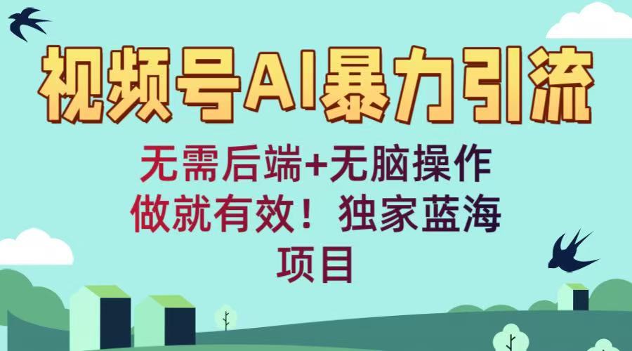 视频号AI暴力引流：无需后端+无脑操作，做就有效！独家蓝海项目-让一部分人先富起来默财 创业网