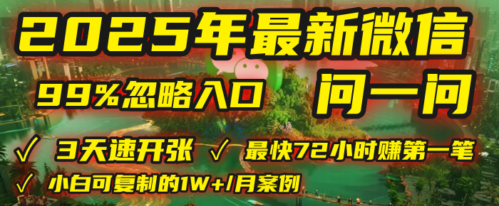 2025年，被99%的人忽视的微信问一问：每天写300字，最快3天就能“开张”赚到第一笔钱，有人已稳定月入1W+！-让一部分人先富起来默财 创业网