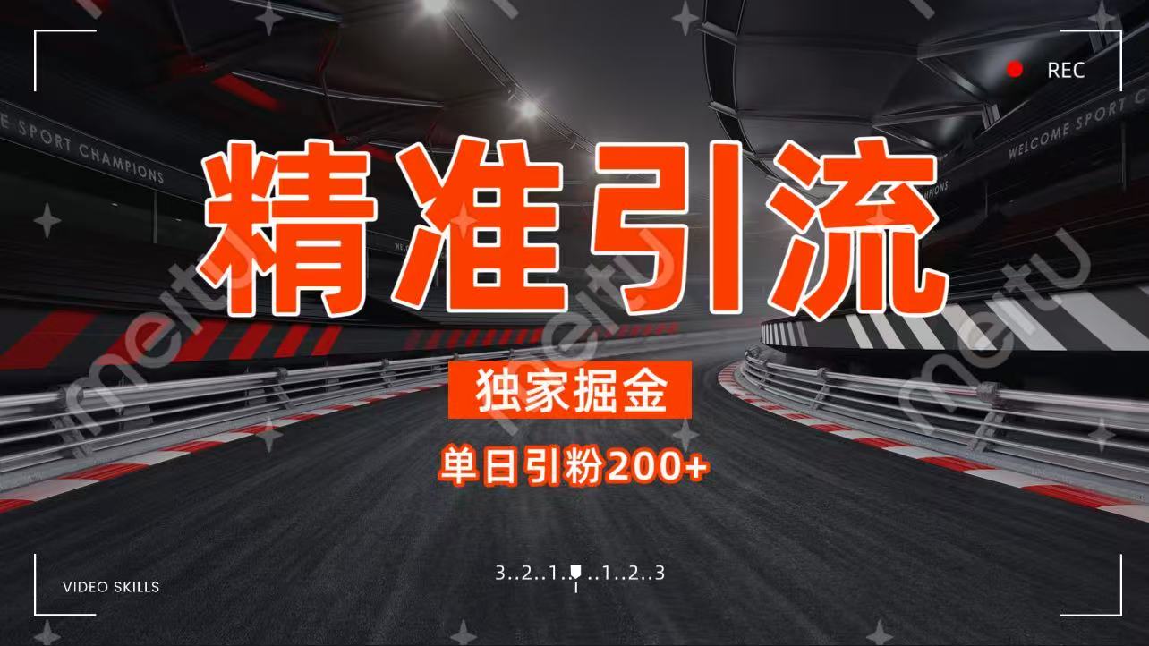 独家野路子精准引流 每日200+-让一部分人先富起来默财 创业网
