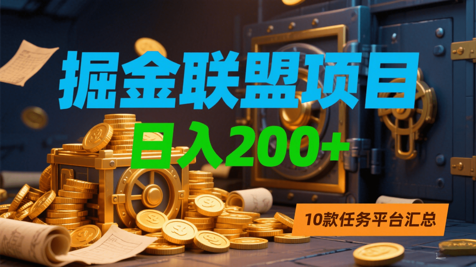 掘金联盟项目，日入200+，10款任务平台汇总-让一部分人先富起来默财 创业网