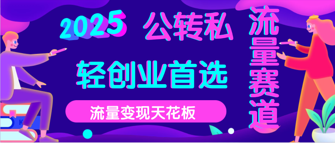 2025年流量天花板，公域转私域，当天可变现-让一部分人先富起来默财 创业网