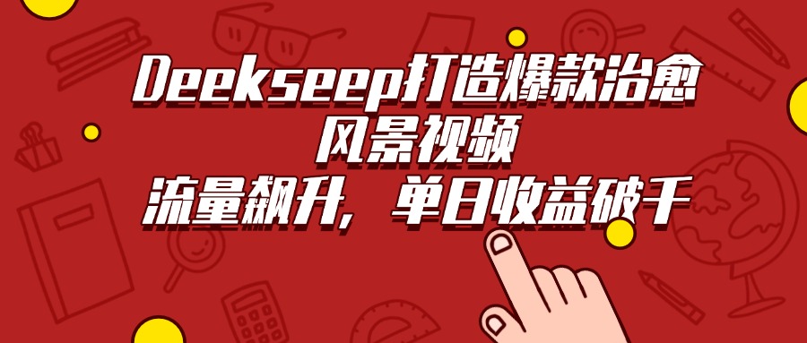 Deekseep打造爆款治愈风景视频，流量飙升，单日收益破千-让一部分人先富起来默财 创业网
