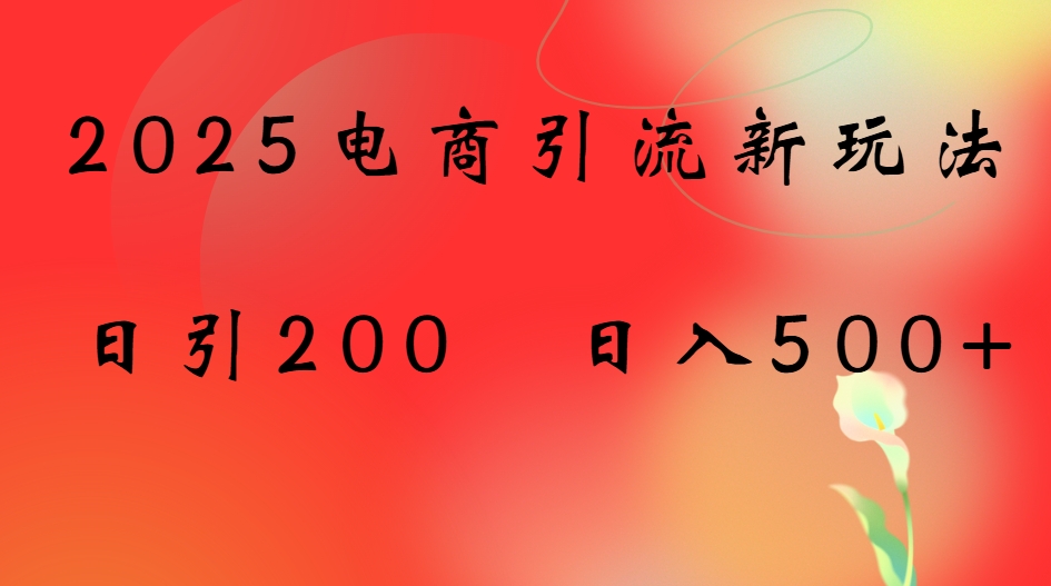2025电商引流新玩法，日引200 日入500+-让一部分人先富起来默财 创业网