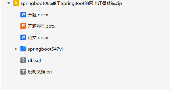 springboot基于SpringBoot的网上订餐系统+源码+数据库+开题+论文+说明文档
